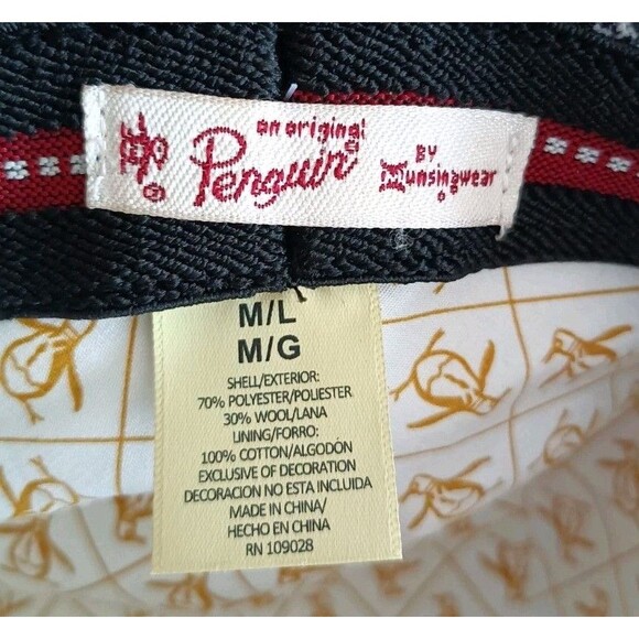 Penguin BY Munsingwear Fedora Hat Men's M/L Tweed Grey Cap Wool Blend Plaid - Picture 5 of 8